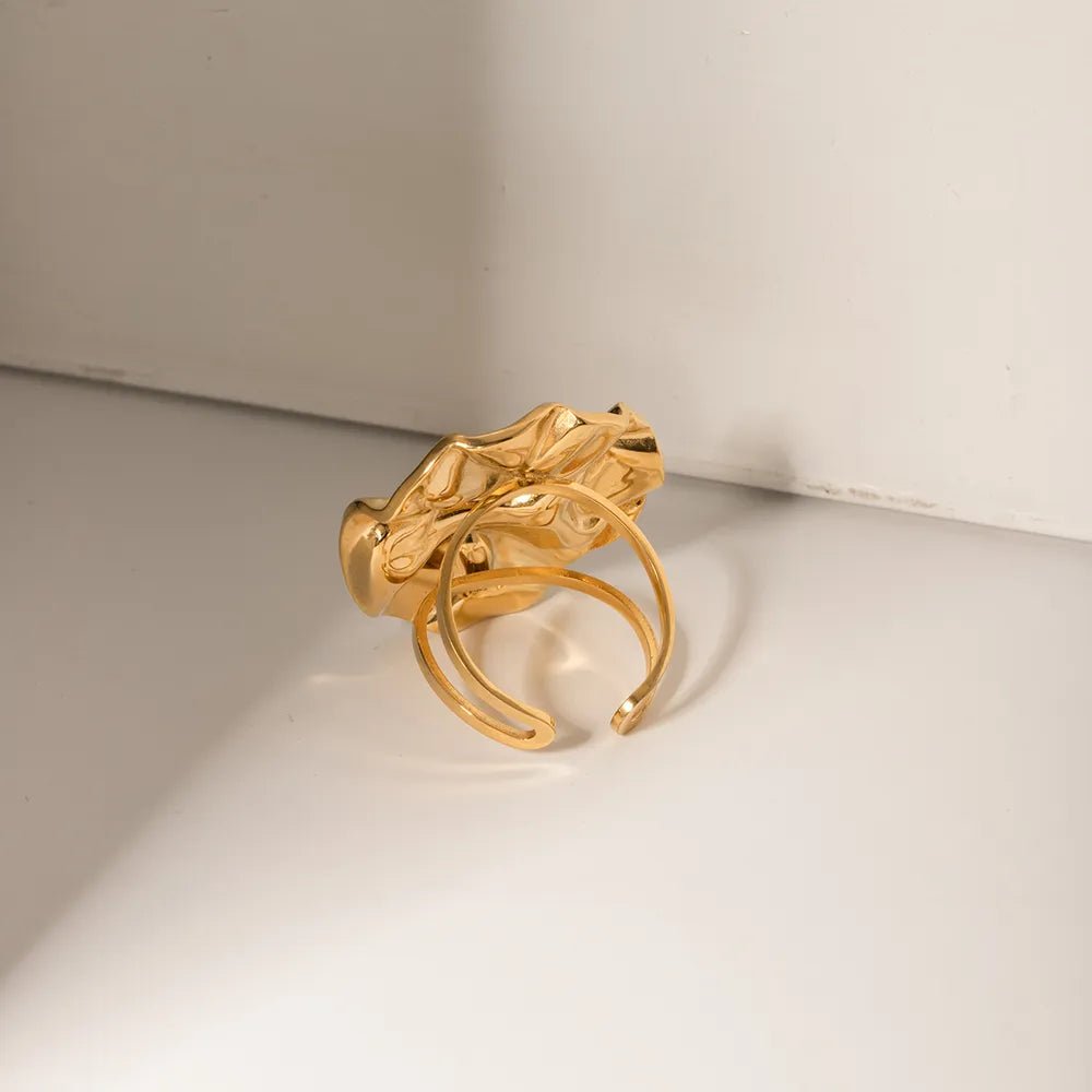18K Gold - Plated Irregular Open Ring - MYSTIQOR