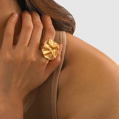 18K Gold - Plated Irregular Open Ring - MYSTIQOR