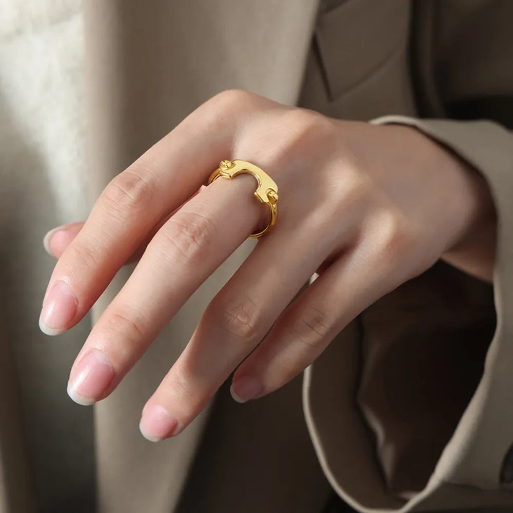 18K Gold - Plated Irregular Open Ring - MYSTIQOR