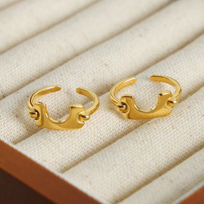 18K Gold - Plated Irregular Open Ring - MYSTIQOR