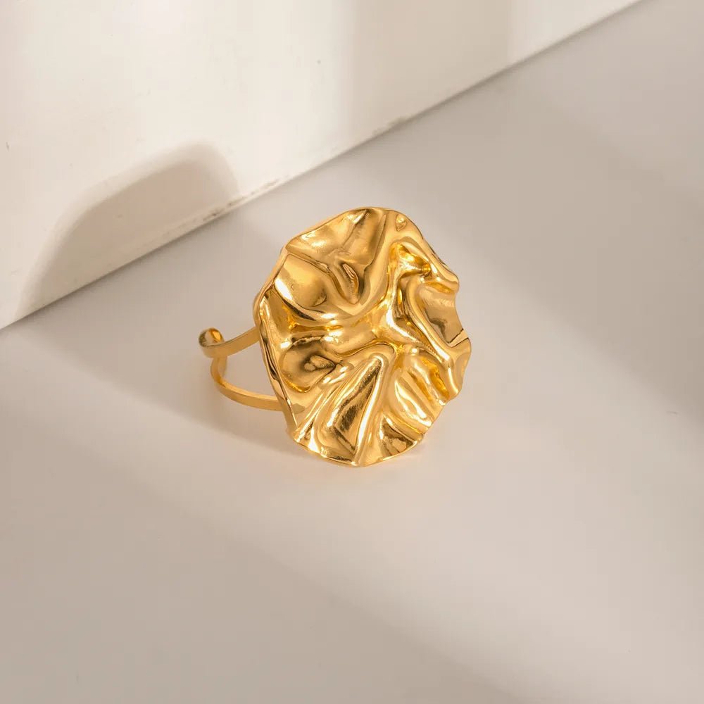 18K Gold - Plated Irregular Open Ring - MYSTIQOR