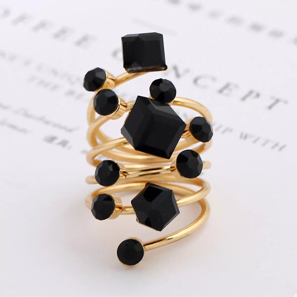 18K Gold - Plated Multi - Layered Ring - MYSTIQOR