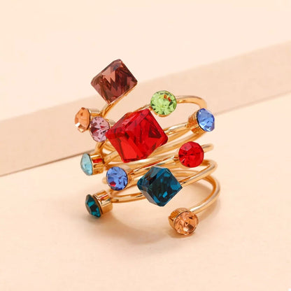 18K Gold - Plated Multi - Layered Ring - MYSTIQOR