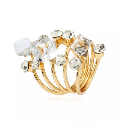 18K Gold - Plated Multi - Layered Ring - MYSTIQOR