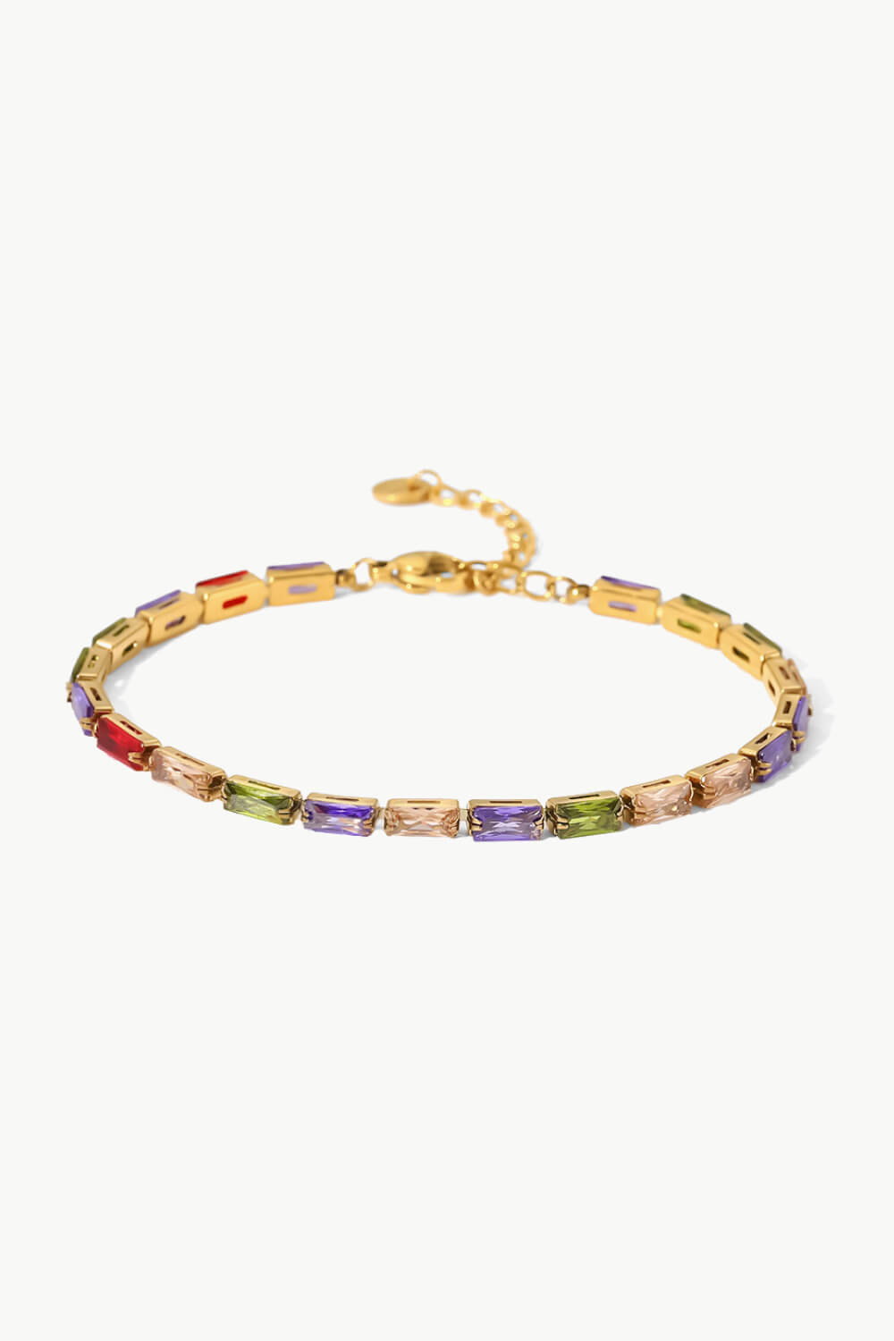 18K Gold Plated Multicolored Cubic Zirconia Bracelet - MYSTIQOR