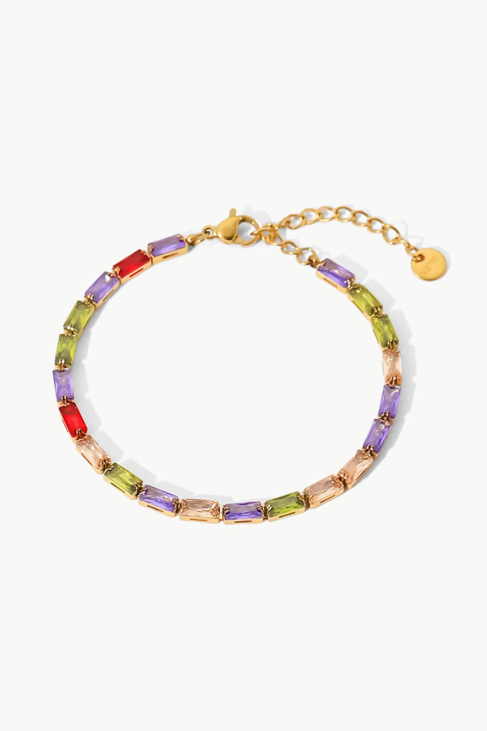 18K Gold Plated Multicolored Cubic Zirconia Bracelet - MYSTIQOR