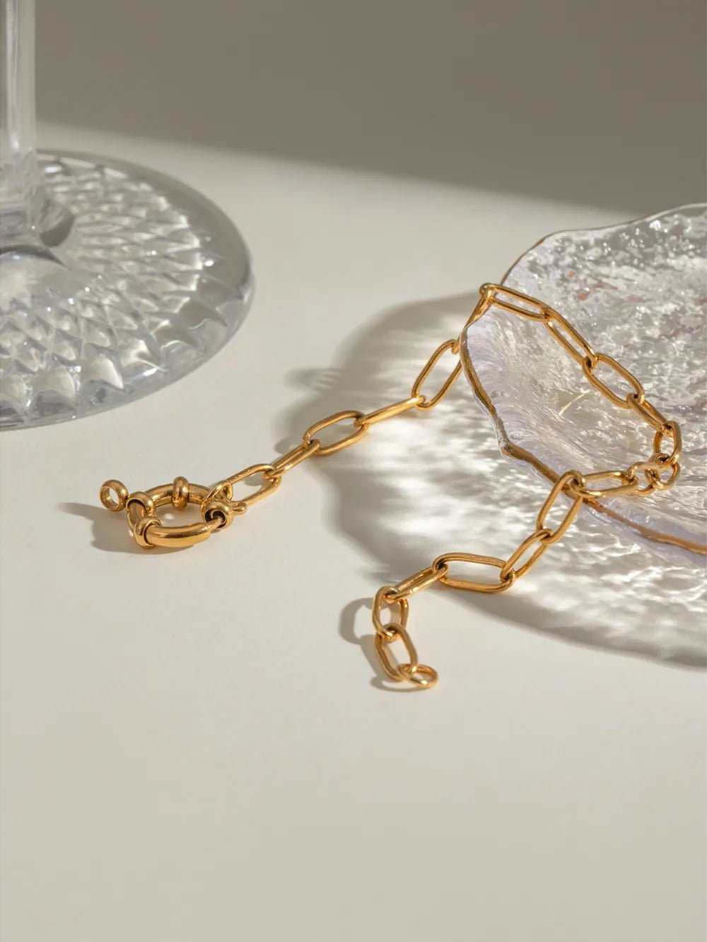 18K Gold - Plated Stainless Steel Chain Bracelet - MYSTIQOR