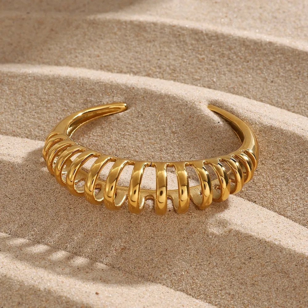 18K Gold - Plated Stainless Steel Cutout Bracelet - MYSTIQOR