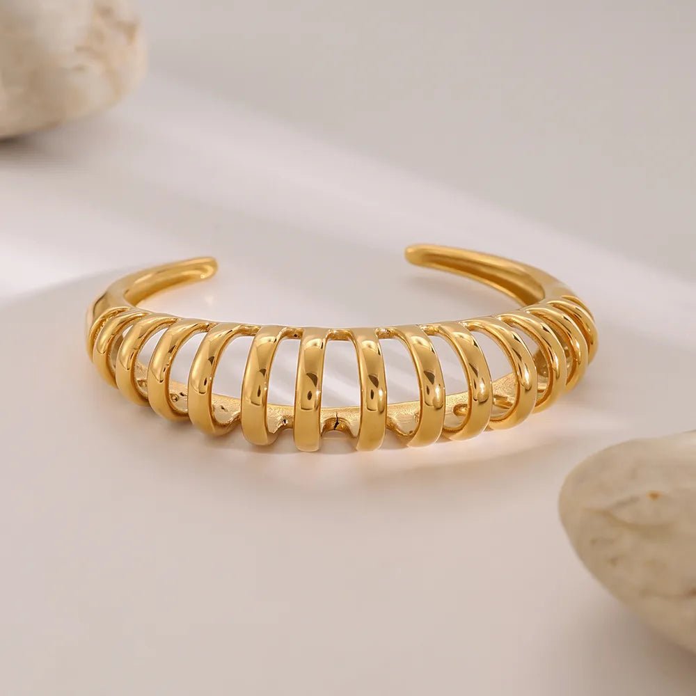 18K Gold - Plated Stainless Steel Cutout Bracelet - MYSTIQOR