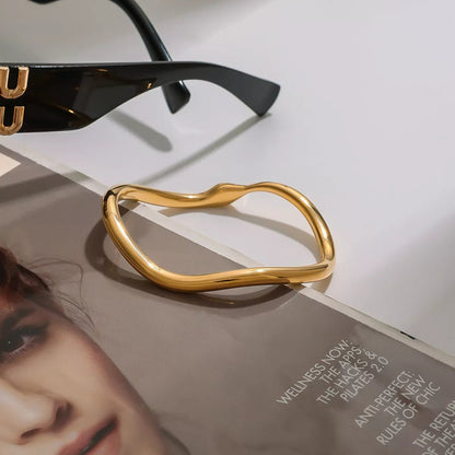 18K Gold - Plated Wave Bracelet - MYSTIQOR