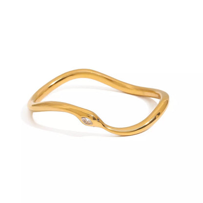 18K Gold - Plated Wave Bracelet - MYSTIQOR