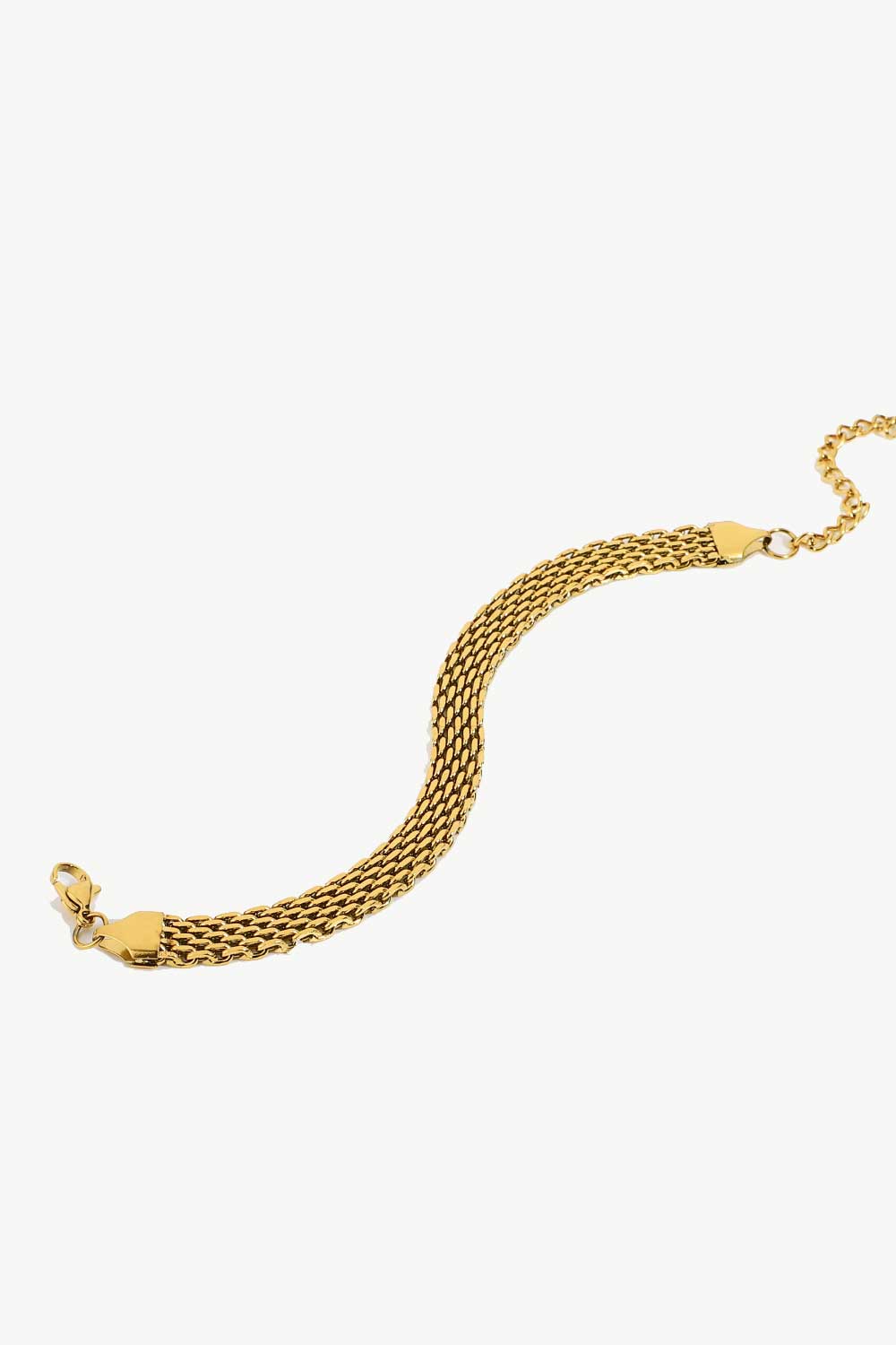 18K Gold - Plated Wide Chain Bracelet - MYSTIQOR