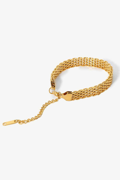 18K Gold - Plated Wide Chain Bracelet - MYSTIQOR