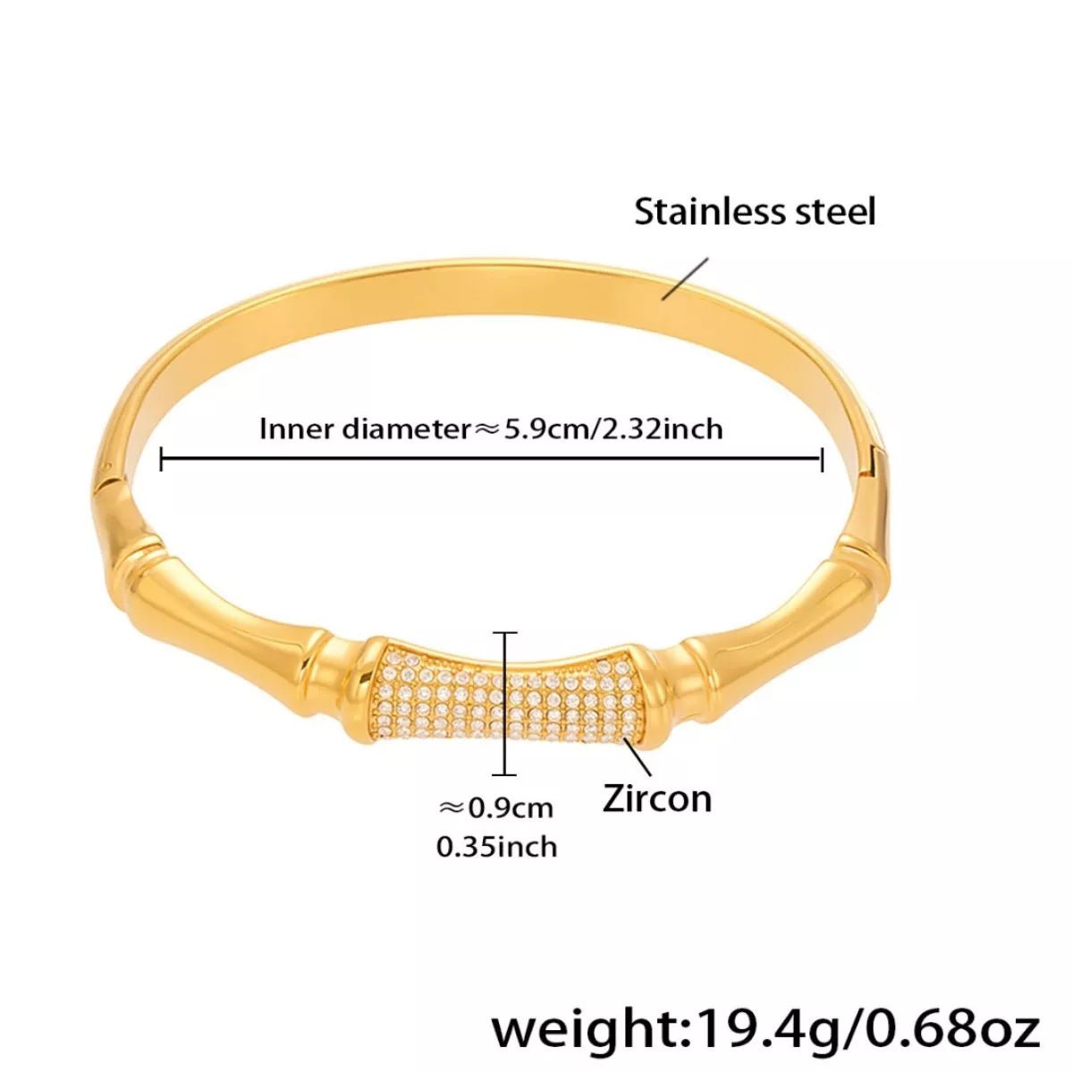 18K Gold - Plated Zircon Bracelet - MYSTIQOR