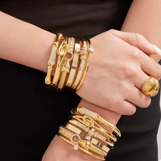 18K Gold - Plated Zircon Bracelet - MYSTIQOR