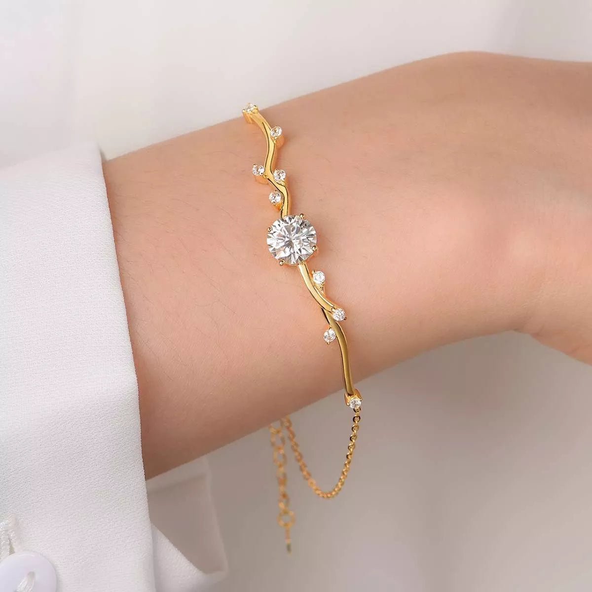 2 Carat Moissanite 925 Sterling Silver Bracelet - MYSTIQOR