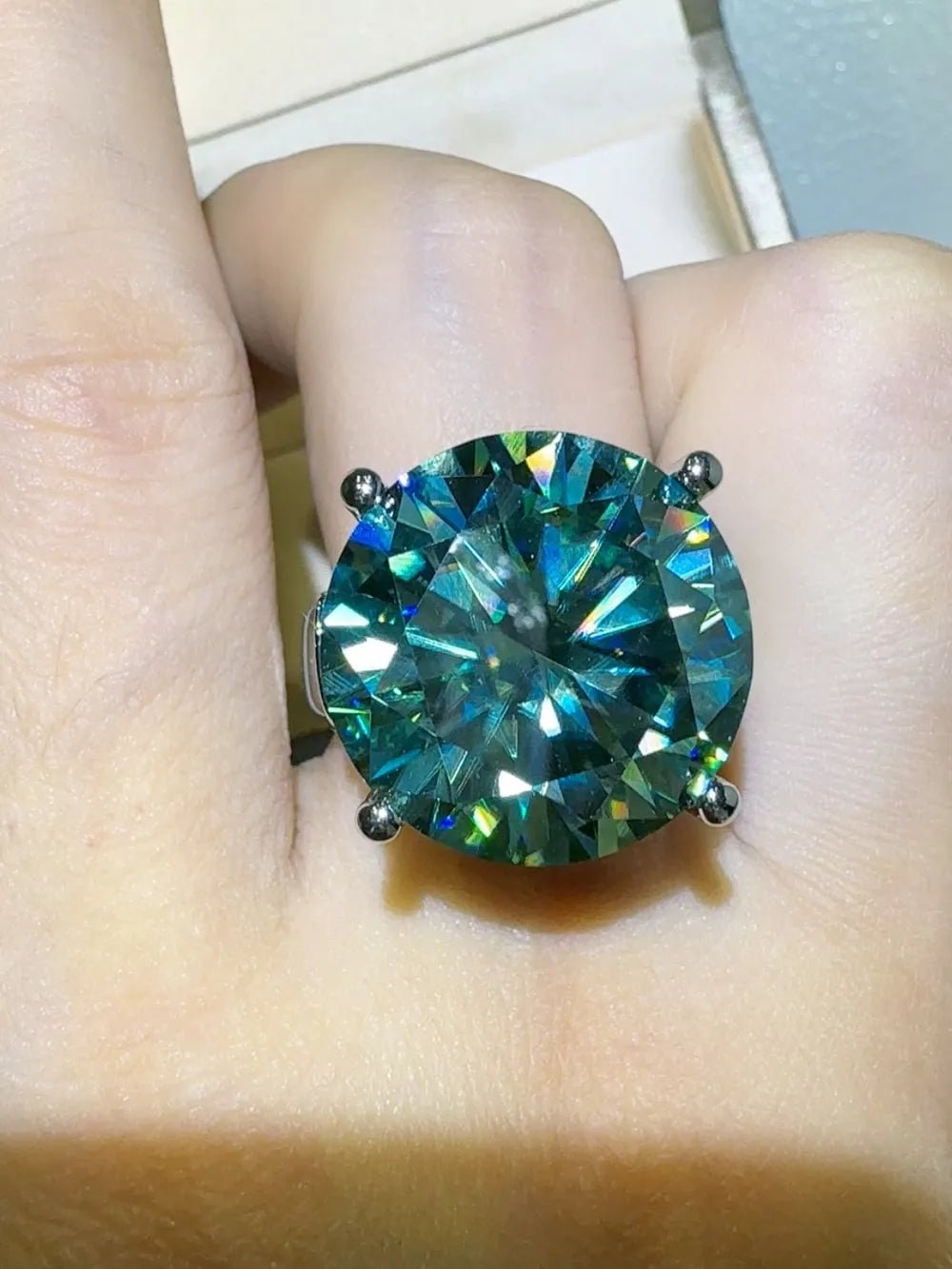 20 Carat Moissanite 925 Sterling Silver Ring - MYSTIQOR