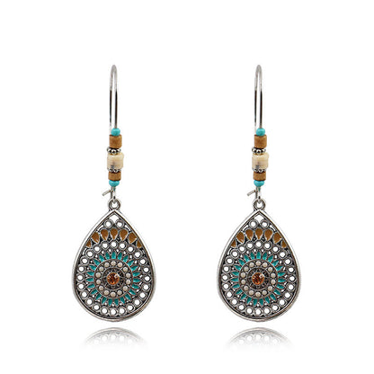 Women's Hollow Drop-shaped Alloy Enamel Earrings