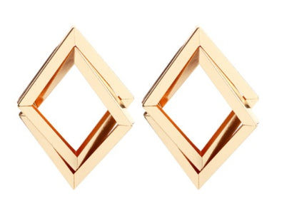 Exaggerated Geometric Hollow Metal Earrings