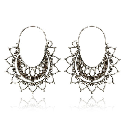Alloy hollow love earrings