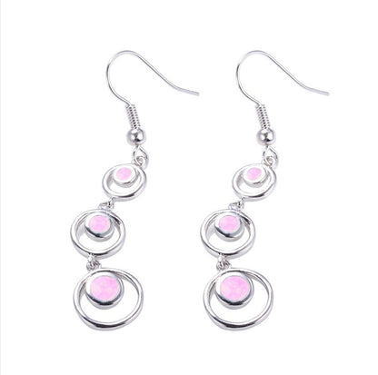 HAIMIS Hot Sale Blue Fire Opal For Women Fashion Jewelry Earrings - Heart Free Gift Box