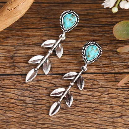 Leaf Shape Creative Long Ethnic Style Earrings Drop