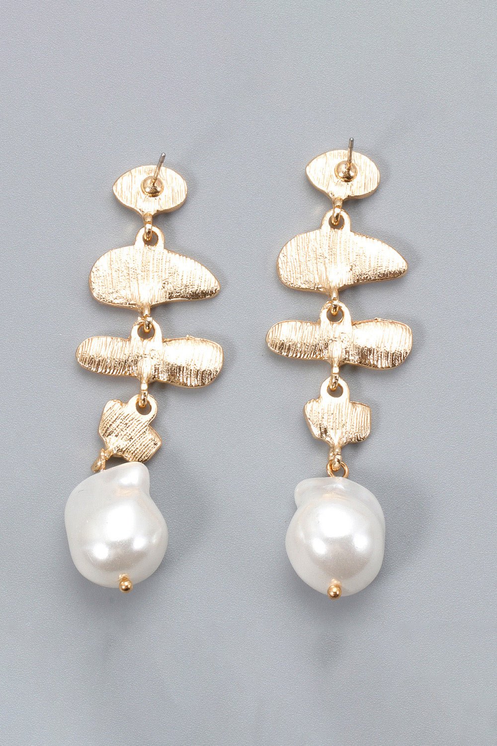 Abnormal Shape Zinc Alloy Synthetic Pearl Dangle Earrings - MYSTIQOR