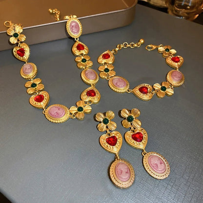 Copper Inlaid Rhinestone Vintage Bracelet - MYSTIQOR