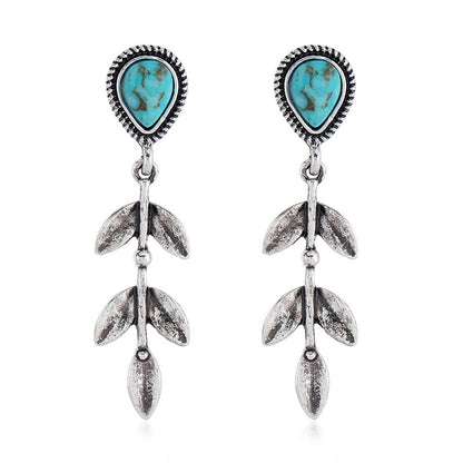 Leaf Shape Creative Long Ethnic Style Earrings Drop