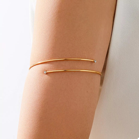 Delicate Gold Wire Upper Arm Bracelet - MYSTIQOR
