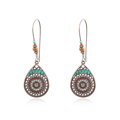 Women's Hollow Drop-shaped Alloy Enamel Earrings