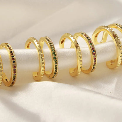 Gold - Plated Czech Diamond Double - Layered Ring - MYSTIQOR