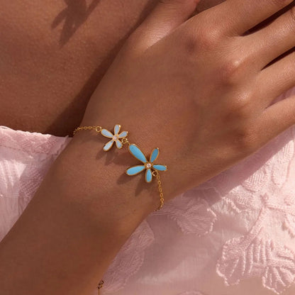 Resin Flower Necklace and Bracelet Jewelry Set - MYSTIQOR