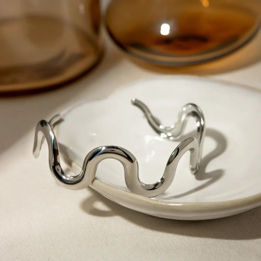 Stainless Steel Wave Shape Bracelet - MYSTIQOR