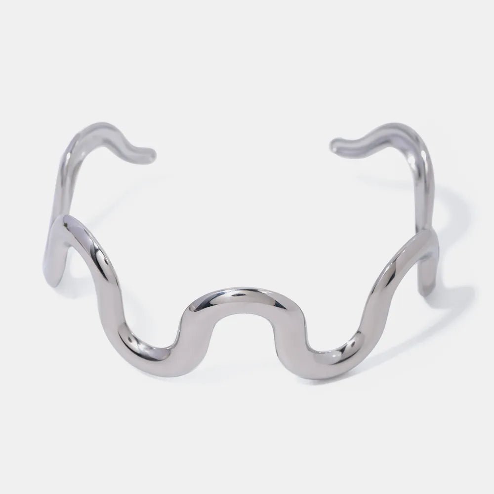 Stainless Steel Wave Shape Bracelet - MYSTIQOR