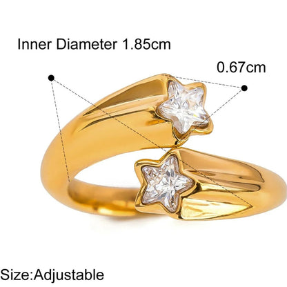 Star Crystal Gold Adjustable Ring - MYSTIQOR