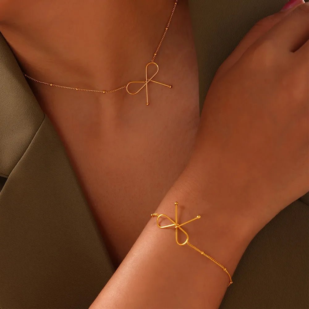 Titanium Steel Bow Bracelet - MYSTIQOR