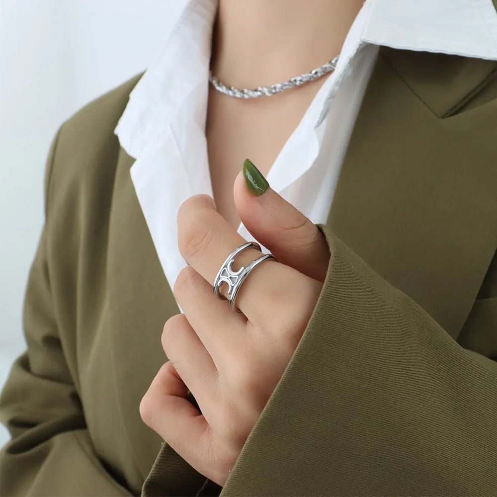 Titanium Steel Double - Layered Ring - MYSTIQOR