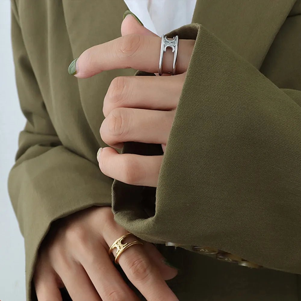Titanium Steel Double - Layered Ring - MYSTIQOR