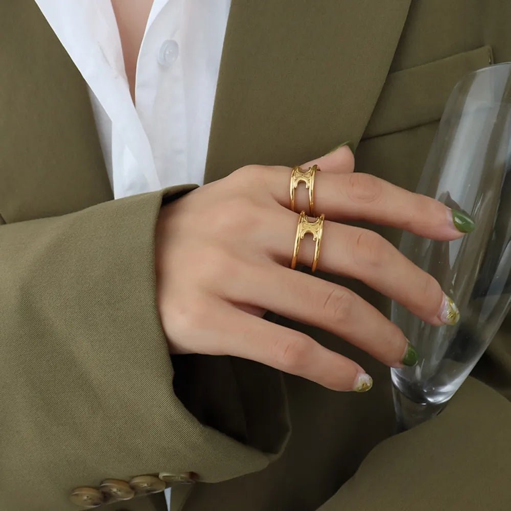 Titanium Steel Double - Layered Ring - MYSTIQOR