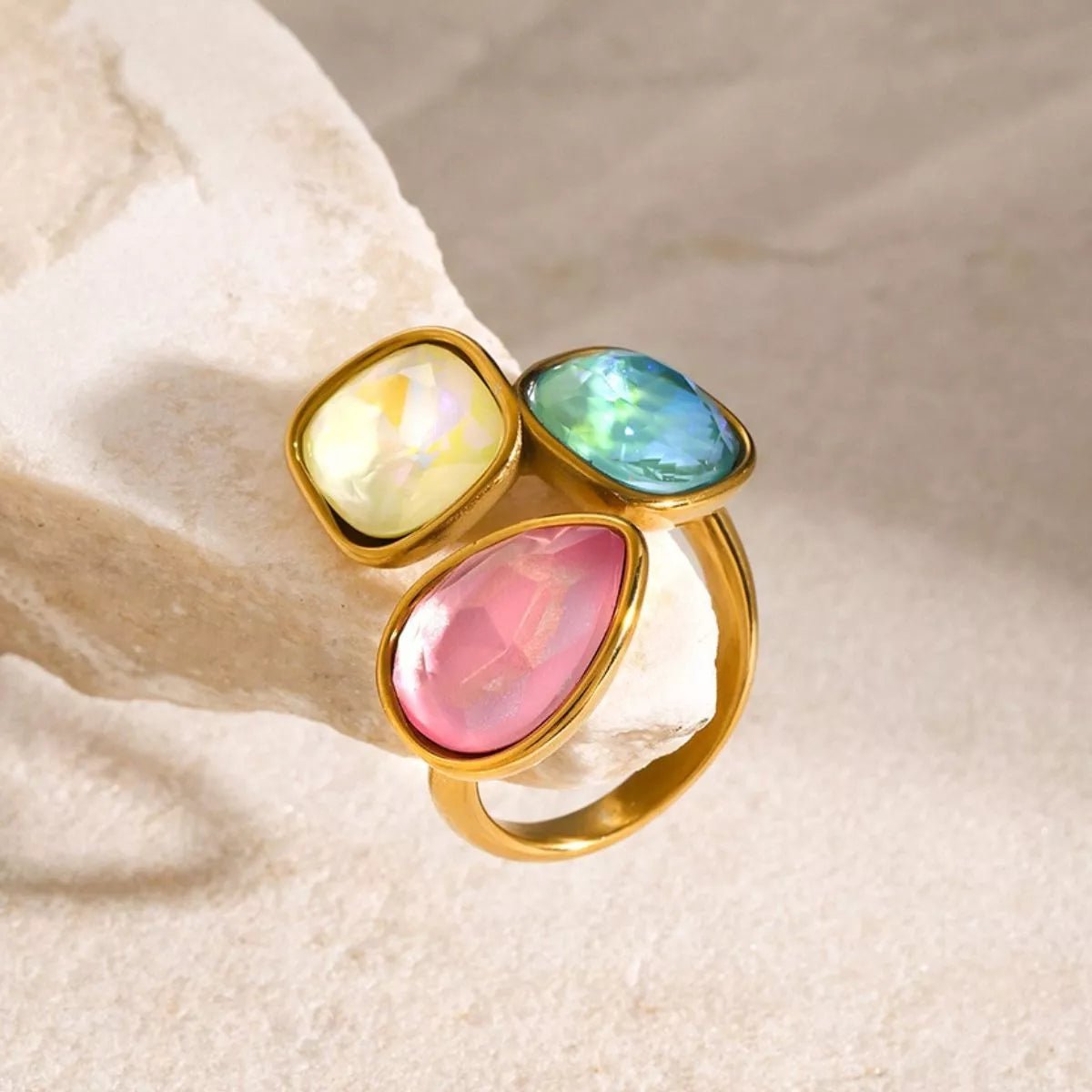 Triple Rhinestone Bypass Ring - MYSTIQOR