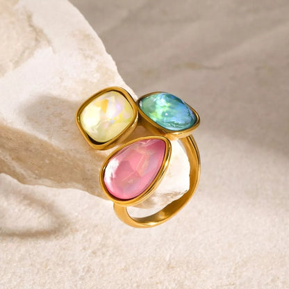 Triple Rhinestone Bypass Ring - MYSTIQOR