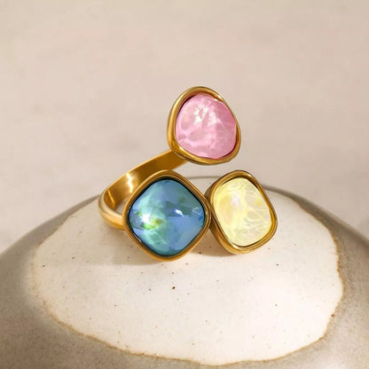 Triple Rhinestone Bypass Ring - MYSTIQOR